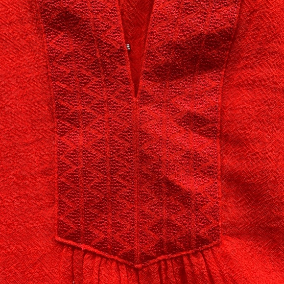 - Madewell red embroidered oversized boho top, NWT, sz M - Picture 3 of 6
